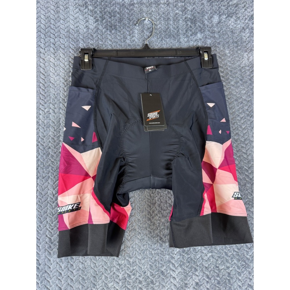 Souke Sports Compression Cycling Shorts Mens XL Black Padded Anti Slip Leg Grips